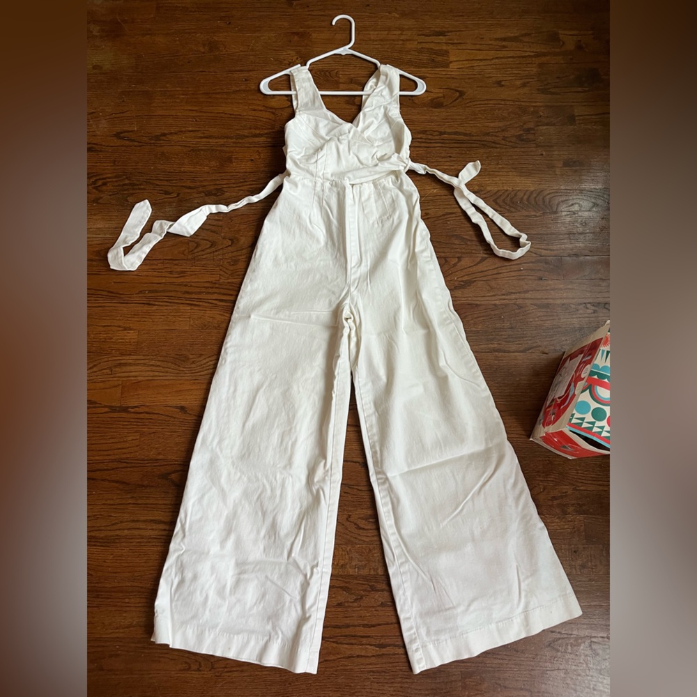 CHINO by Anthropologie wide leg cross front jumpsuit